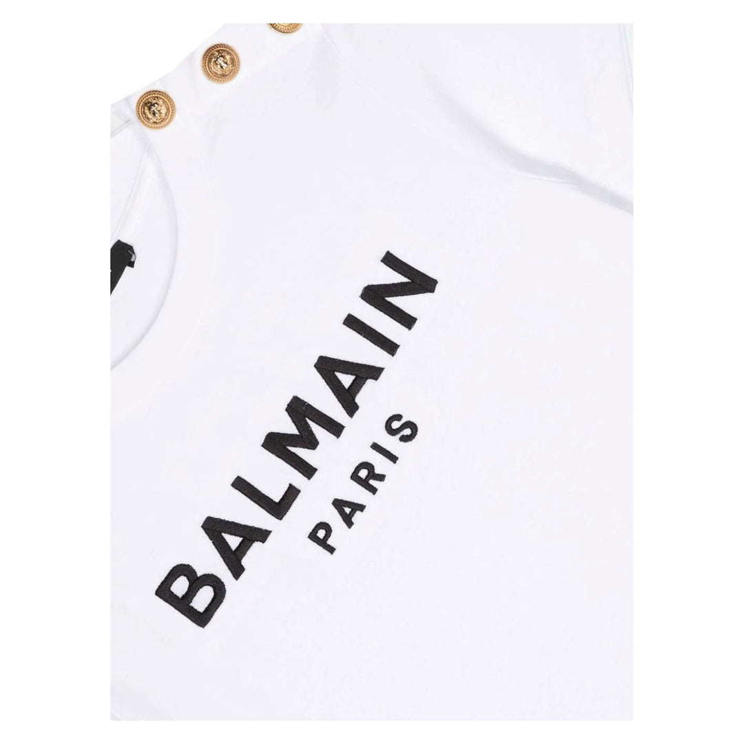 balmain-White Logo T-Shirt-bu8a11-z1751-100ne-wht-blk