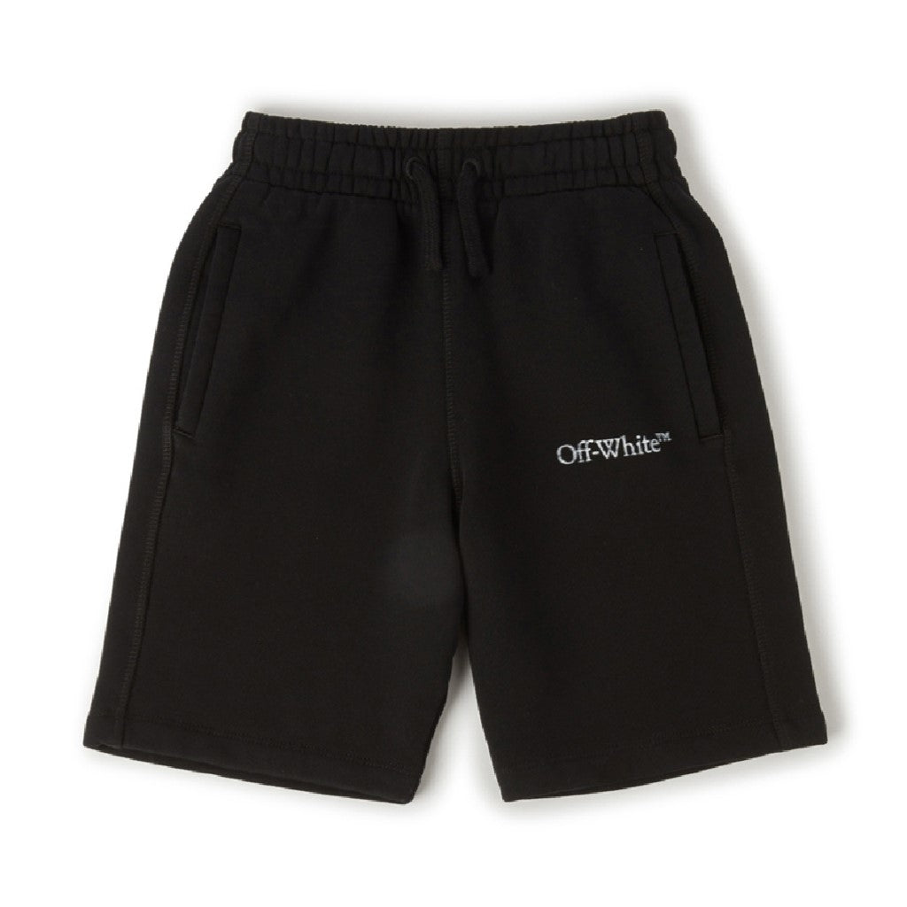 off-white-obci001f23fle0021001-Black Logo Shorts