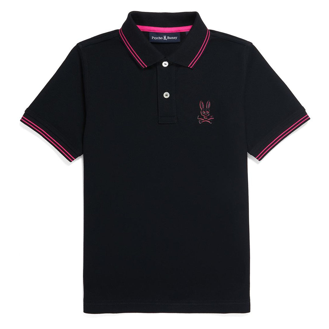 Psycho Bunny-B0K937Y1PC-KIDS EMBROIDERED POLO-001 BLACK
