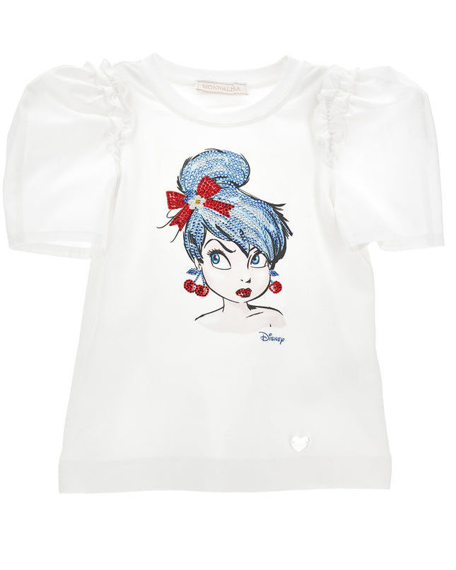 monnalisa-White Tinker Bell T-Shirt-19a607-1012-0099