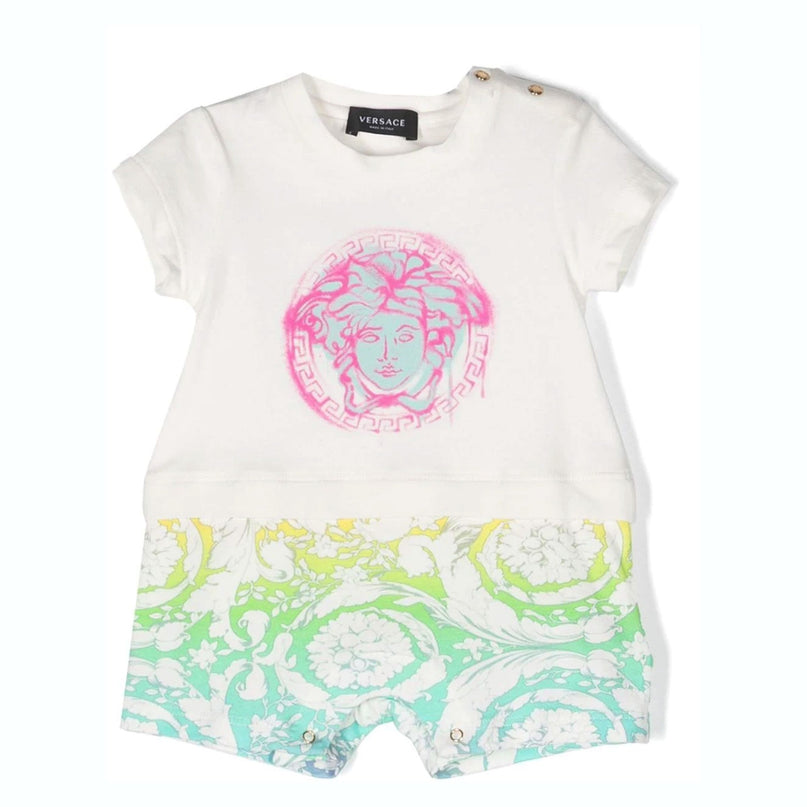 versace-1002648-1a06262-6w000-White Medusa Print Romper