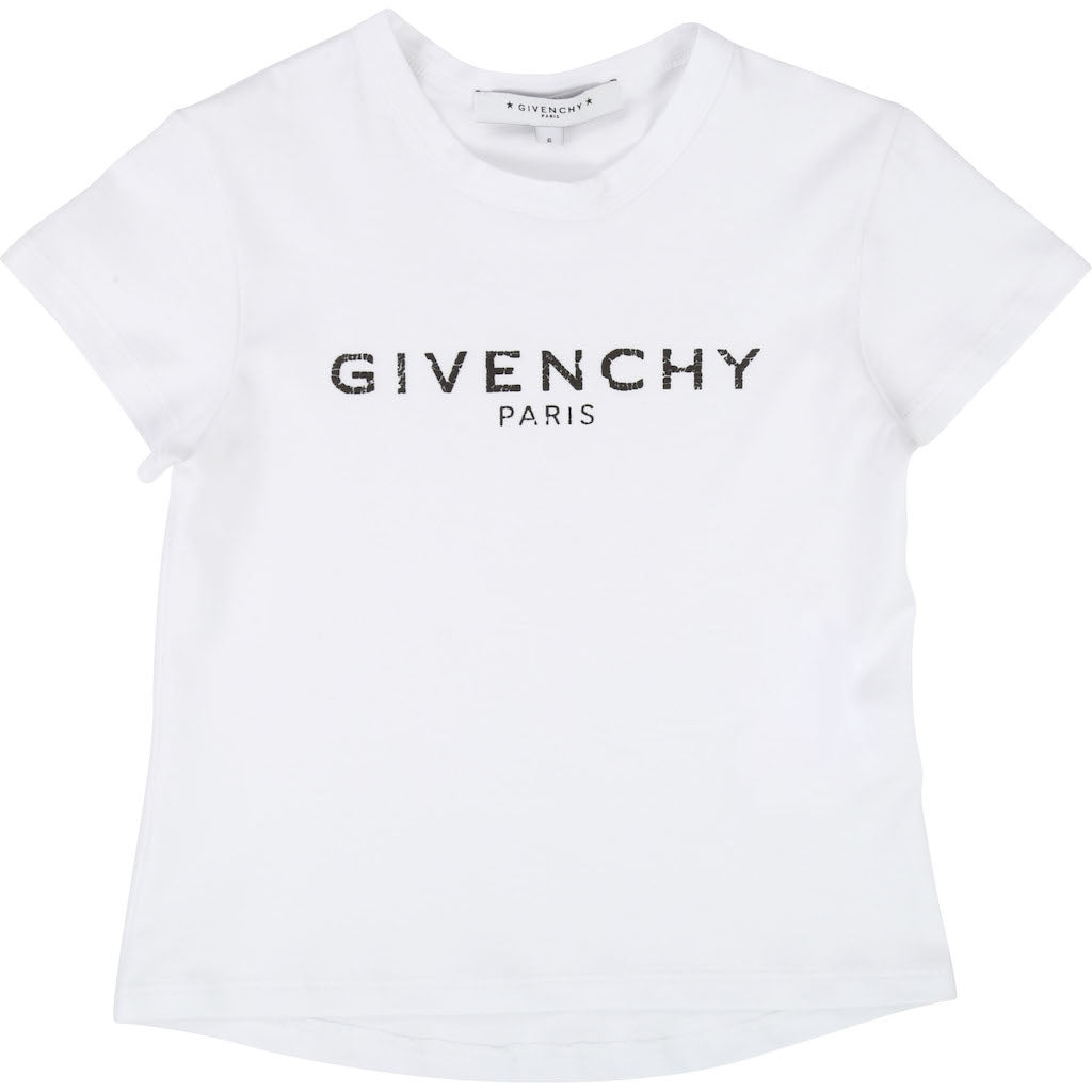 Givenchy White Logo Short Sleeve T-Shirt -h15087-10b