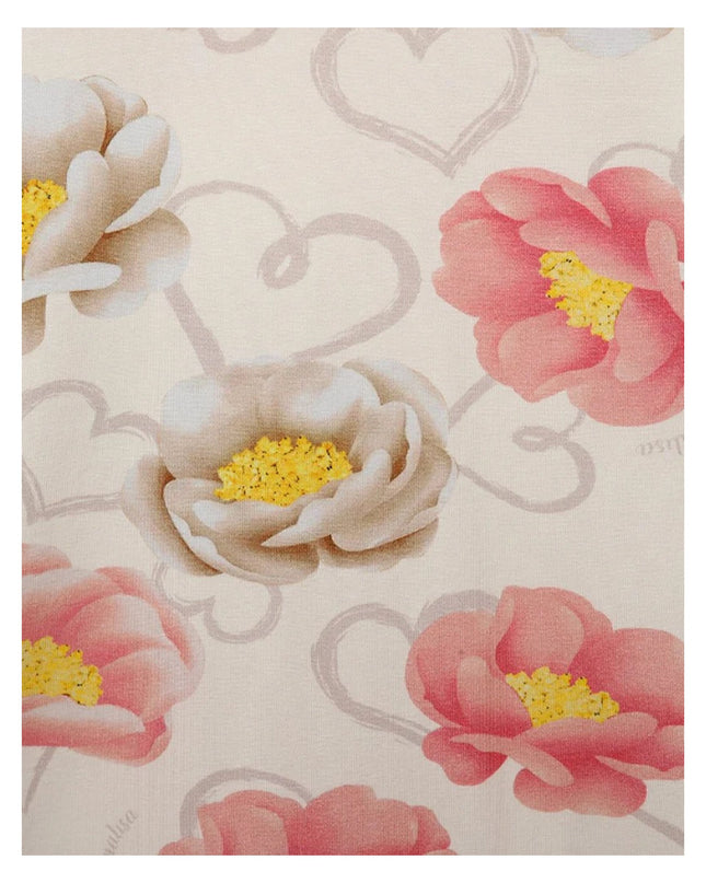 Beige Floral Print Dress