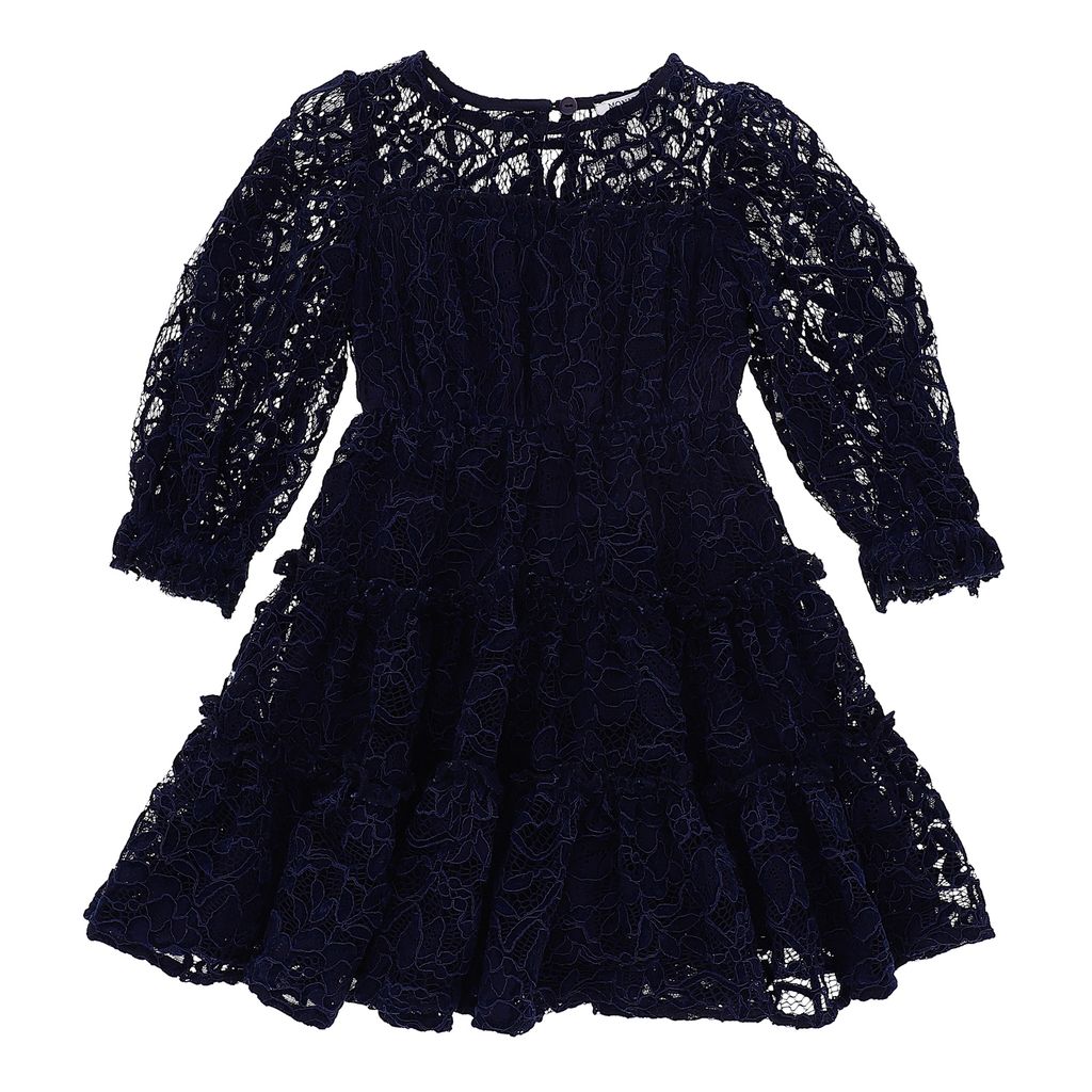 Monnalisa Kids Dress for Girls, Blue, 12 Years (152 cm)