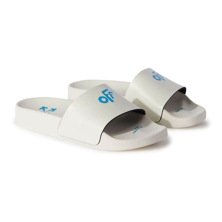 off-white-obic001s23pla0016140-Beige & Blue Logo Pool Slides