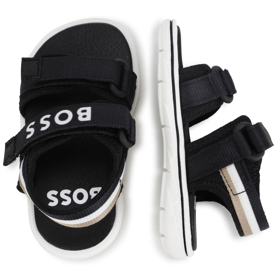 Black Logo Sandals