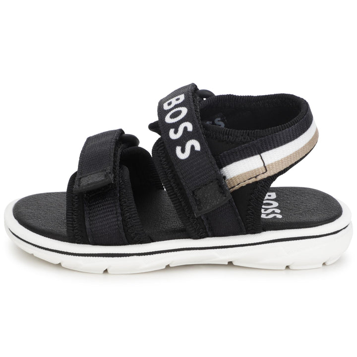 Black Logo Sandals