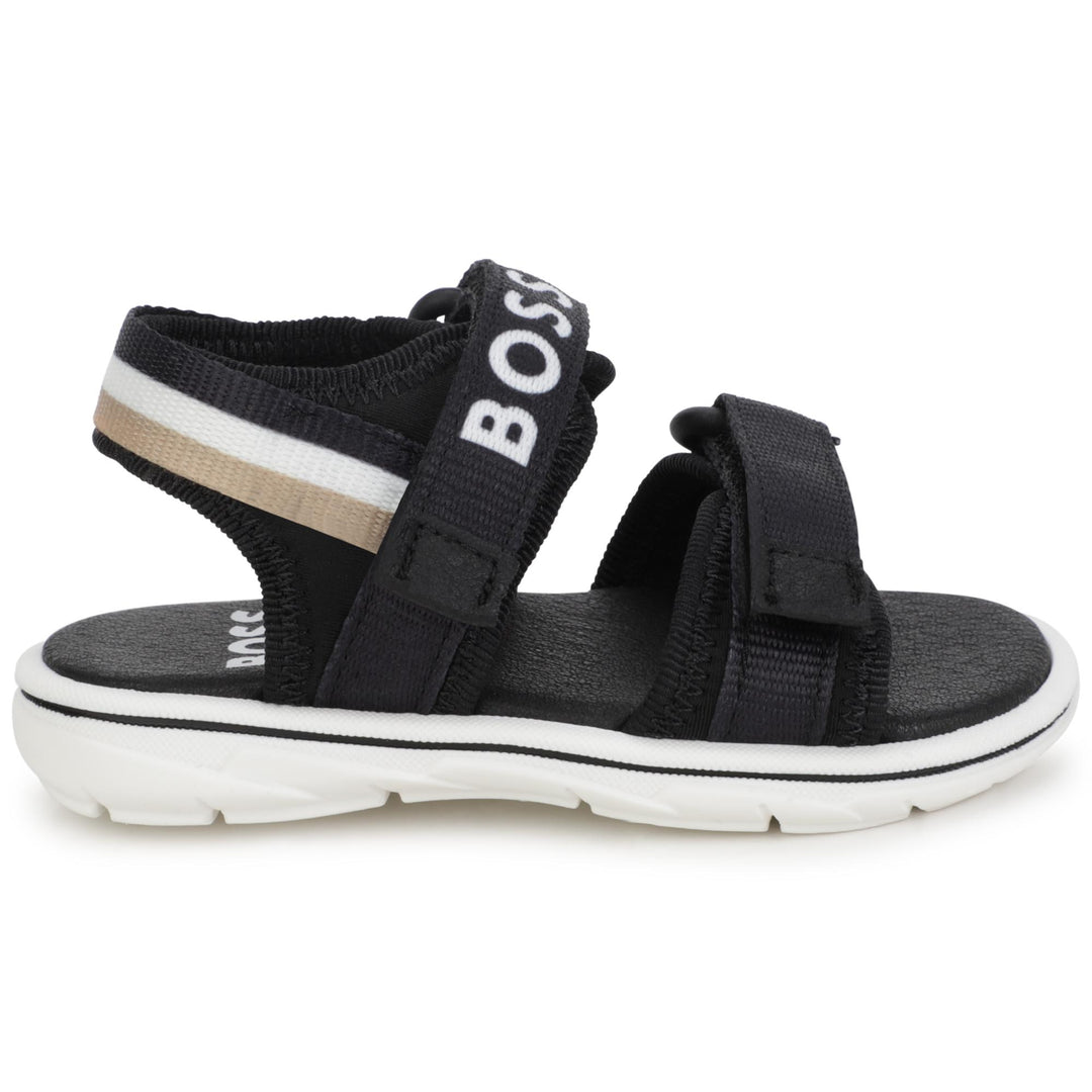 Black Logo Sandals