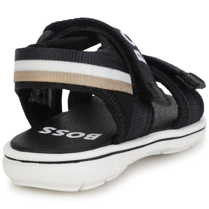 Black Logo Sandals