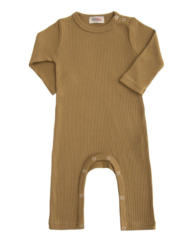 Beige Camel LS Modal Romper
