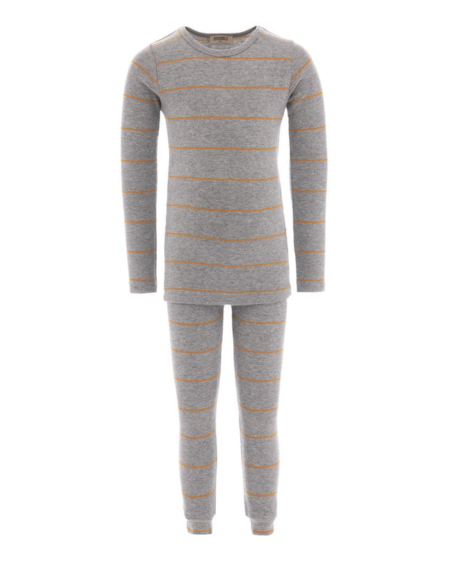 banblu-Gray-kid-baby-girl-boy-Striped Modal Outfit-51075