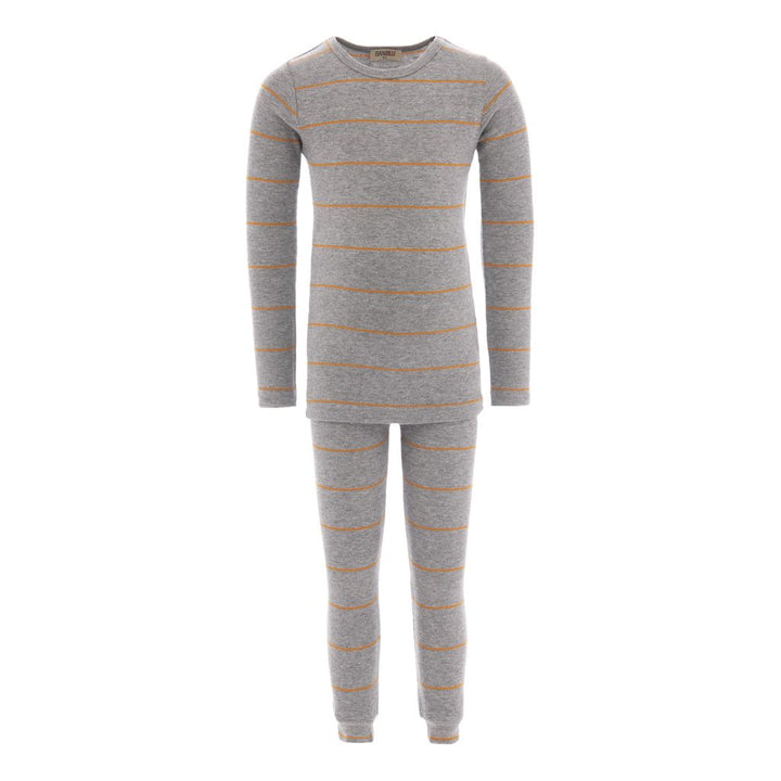 banblu-Gray Striped Modal Outfit-51075