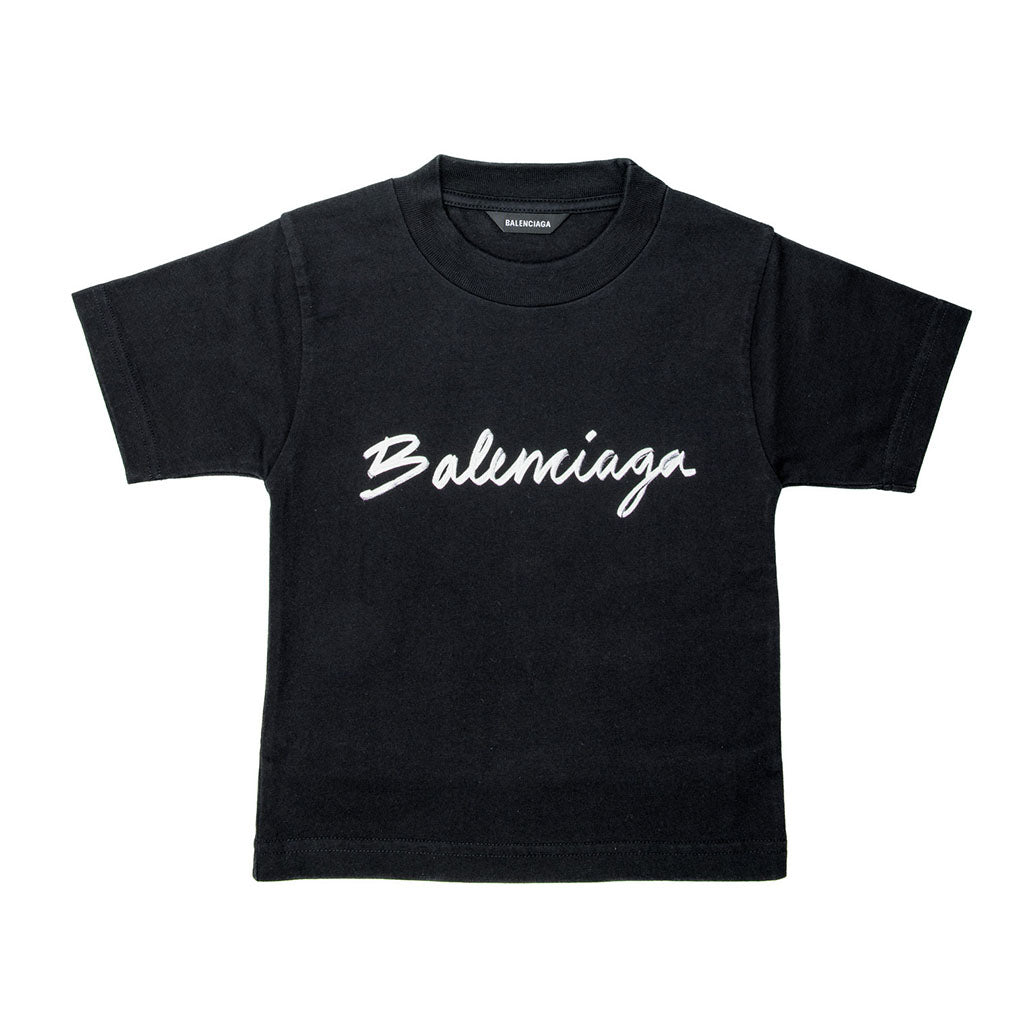 balenciaga-Black Logo T-Shirt-681864tmvf31070