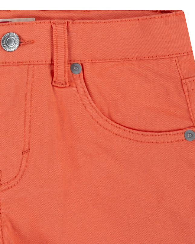 Coral Orange Embroidered Shorts
