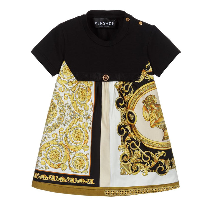 versace-Black, White & Gold Barocco Printed Dress-1000056-1a00324-6b160