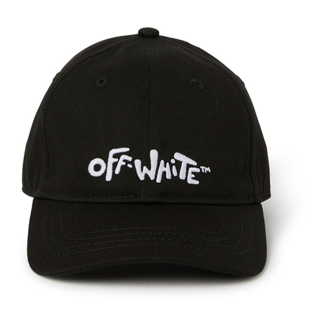 off-white-oblb002s23fab0011001-Black Logo Embroidered Baseball Cap