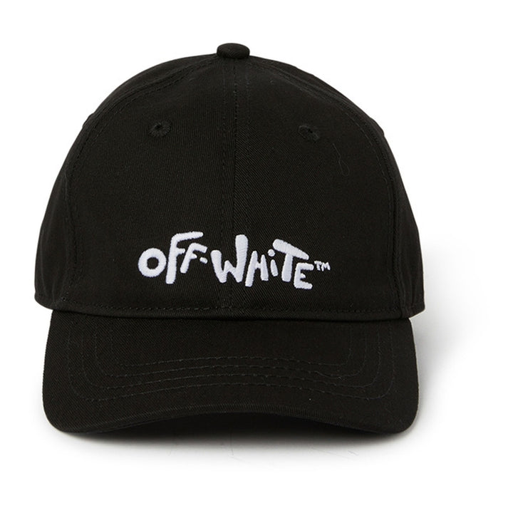 off-white-oblb002s23fab0011001-Black Logo Embroidered Baseball Cap