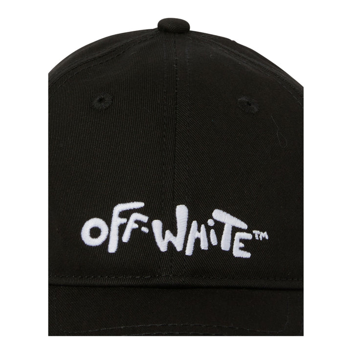 off-white-oblb002s23fab0011001-Black Logo Embroidered Baseball Cap