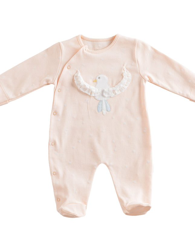 Pink Spring Birds Applique Romper