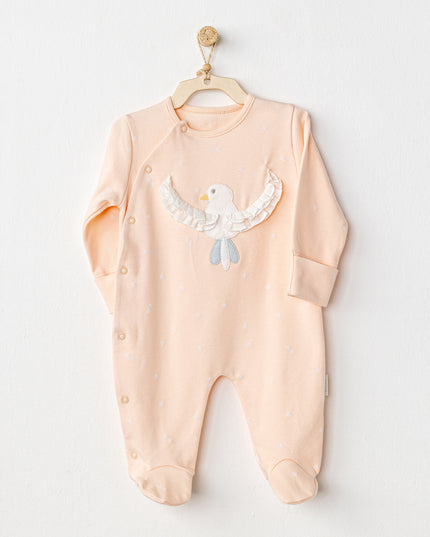 Pink Spring Birds Applique Romper