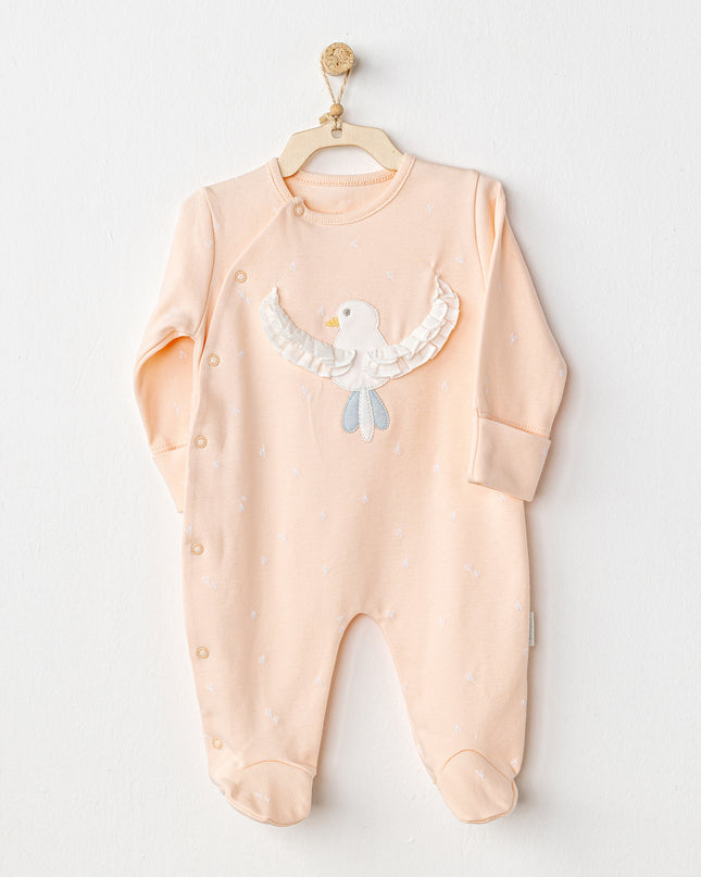 Pink Spring Birds Applique Romper