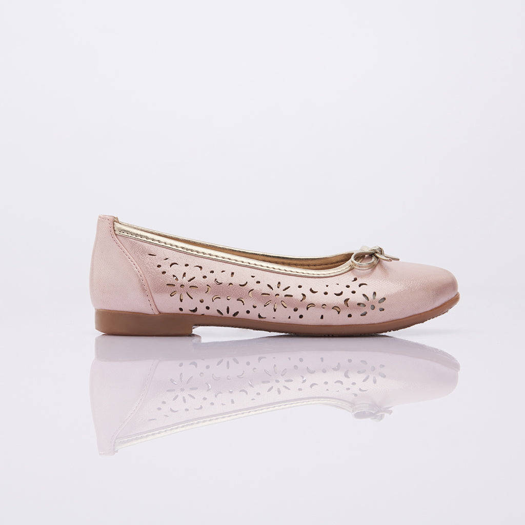 Toddler Pink Floral Perforated Flats