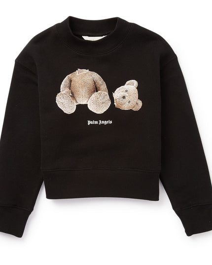 palm-angels-pbba001c99fle0011060-Black Bear Motif Crew-neck Sweatshirt