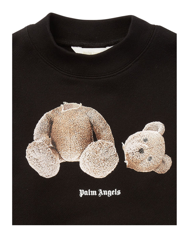 palm-angels-pbba001c99fle0011060-Black Bear Motif Crew-neck Sweatshirt