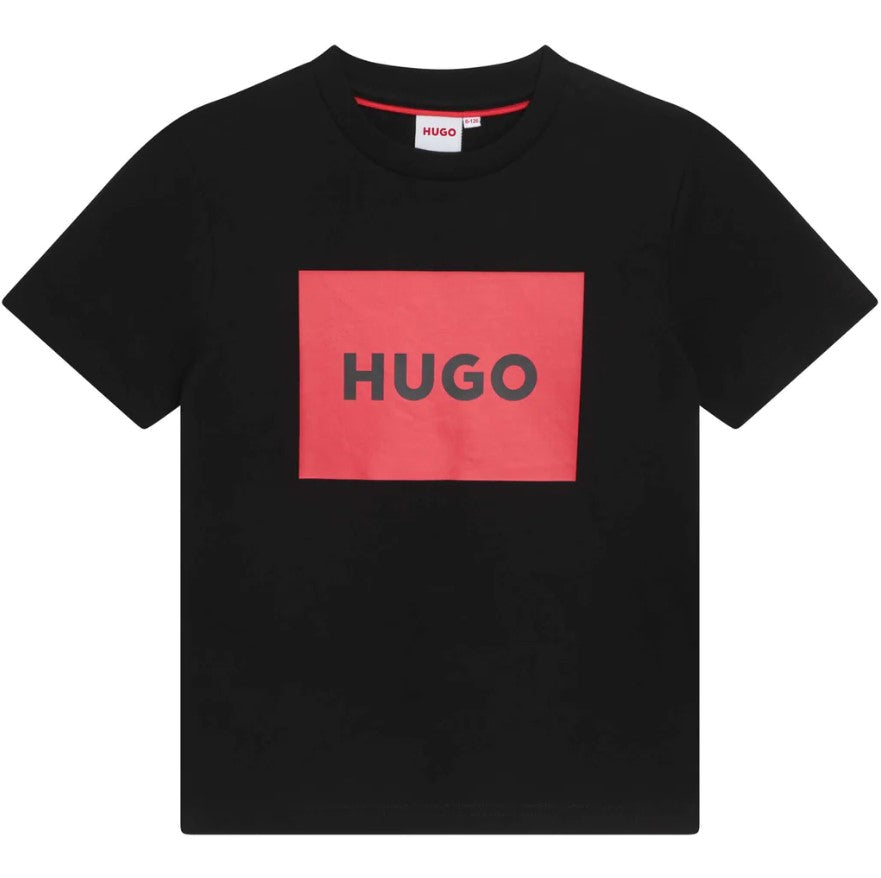 hugo-g25103-09b-Black Logo T-Shirt