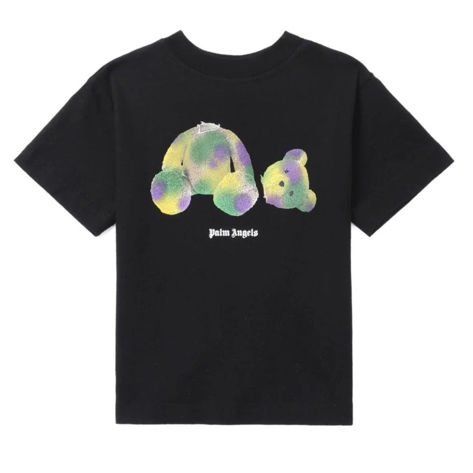 palm-angels-pbaa003c99jer0041055-Black Teddy Bear Logo T-Shirt