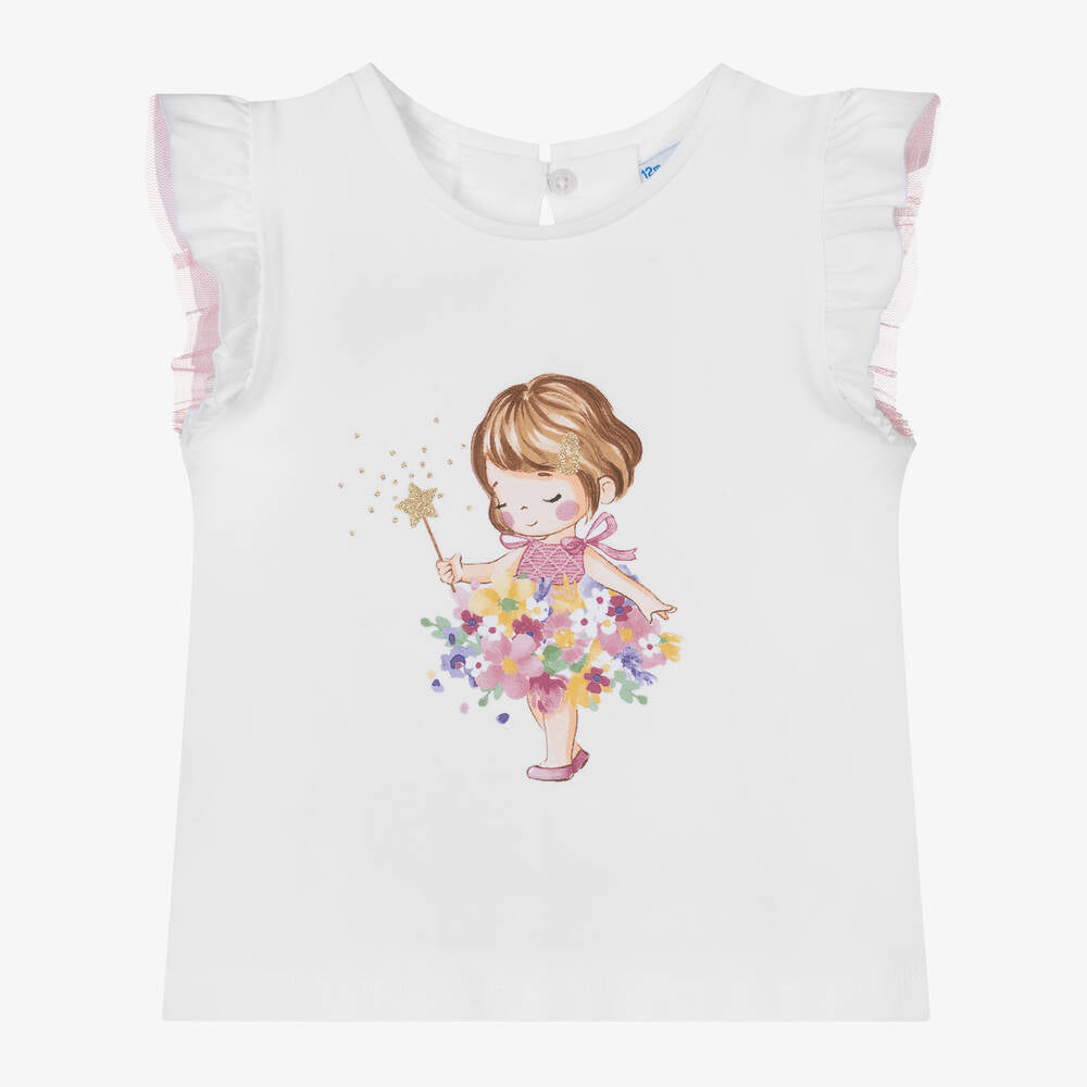 White Baby Tulle Ruffle T Shirt kids atelier