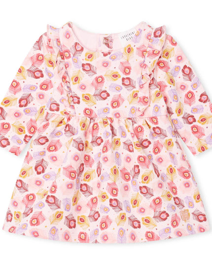 kids-atelier-carrement-beau-baby-girl-pink-leaf-print-dress-leggings-y98222-43b