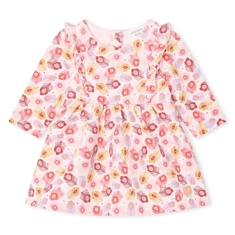 kids-atelier-carrement-beau-baby-girl-pink-leaf-print-dress-leggings-y98222-43b