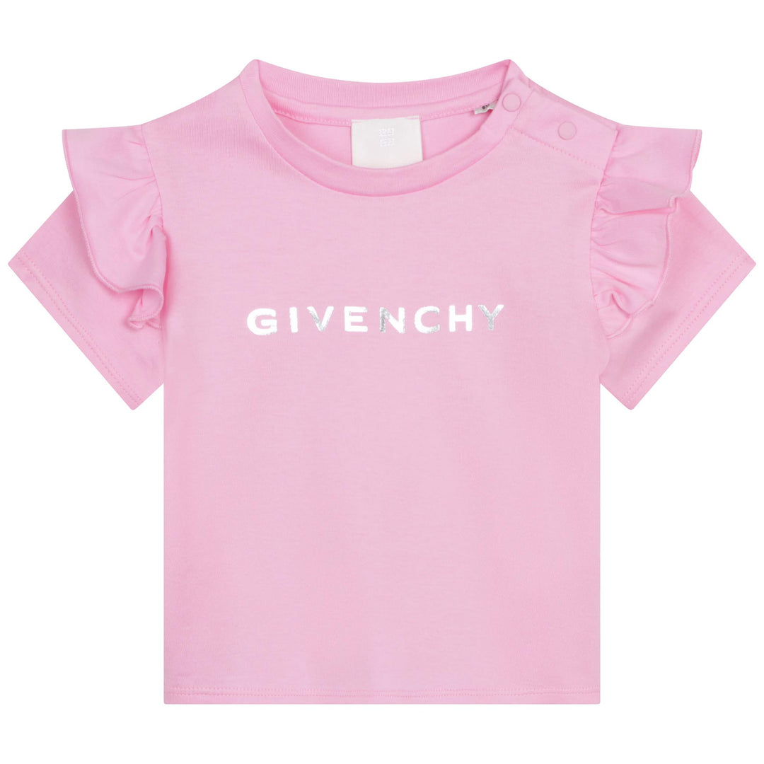 givenchy-h05256-465-bg-Pink Logo T-Shirt