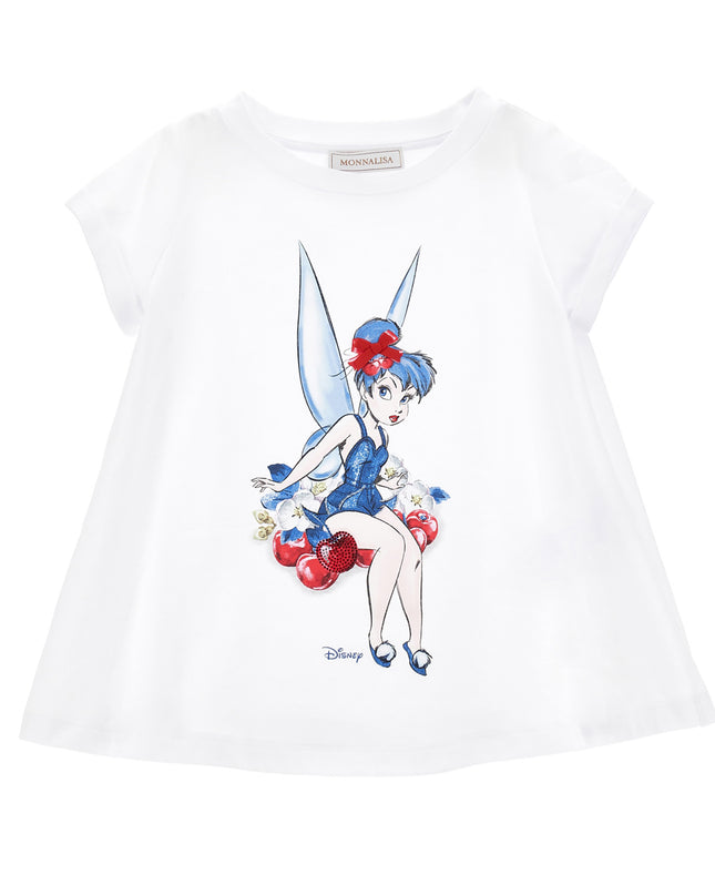 monnalisa-White Tinker Bell T-Shirt-11a600-1206-0099