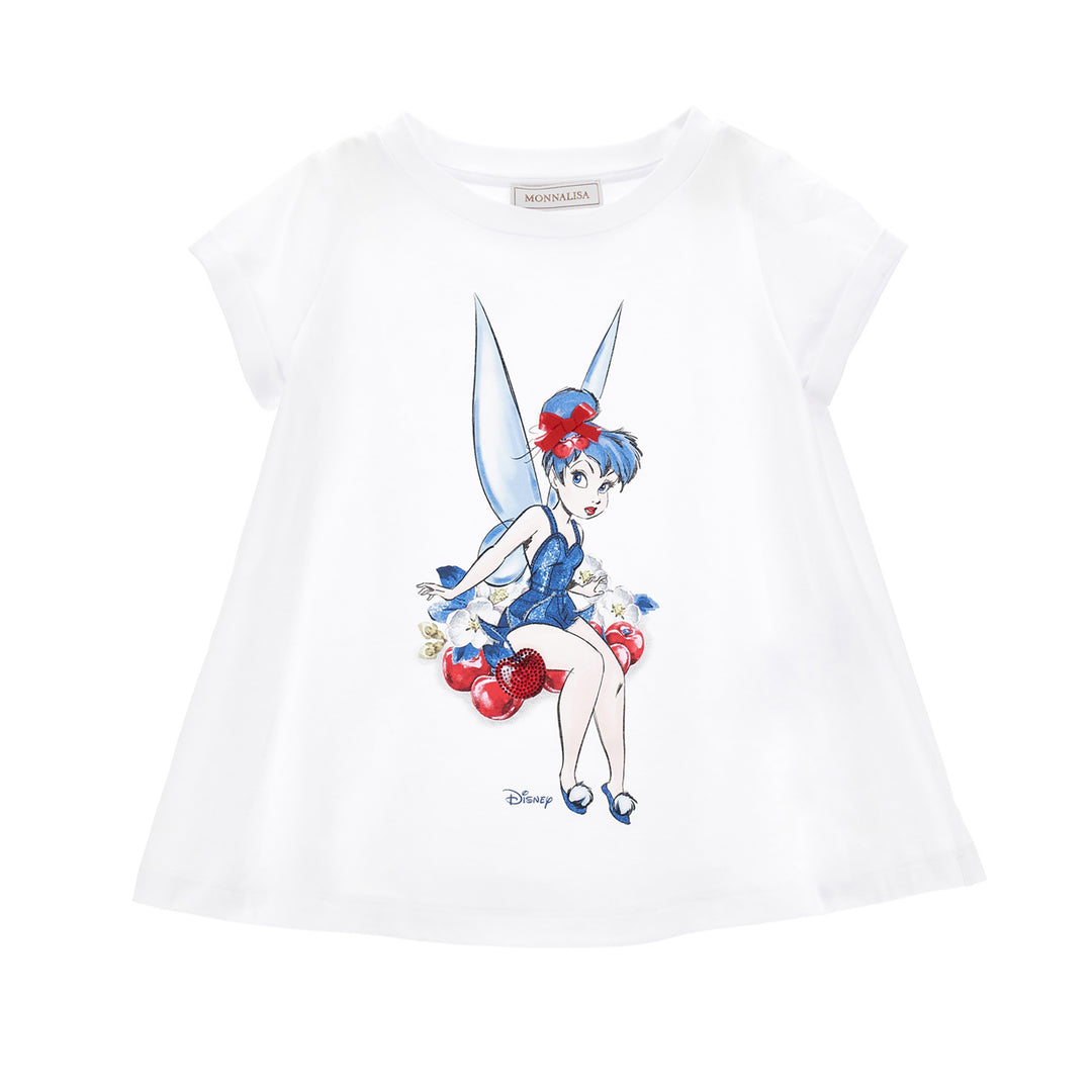 monnalisa-White Tinker Bell T-Shirt-11a600-1206-0099