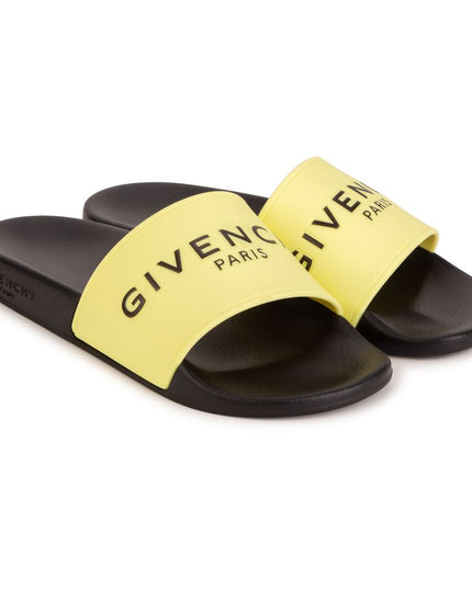 givenchy-Black & Yellow Logo Slippers-h29062-532