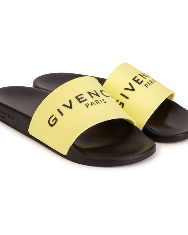 givenchy-Black & Yellow Logo Slippers-h29062-532