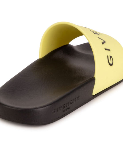 givenchy-Black & Yellow Logo Slippers-h29062-532