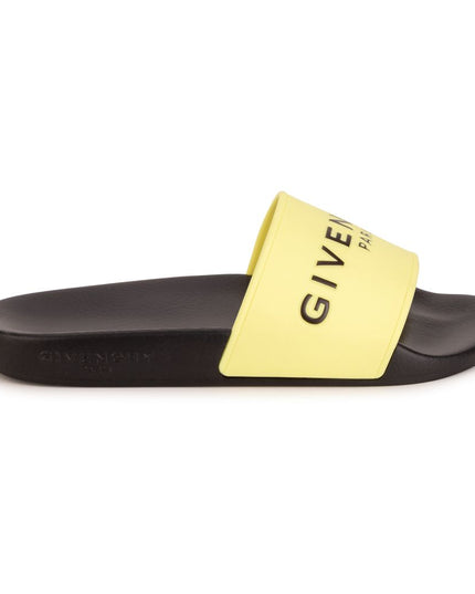 givenchy-Black & Yellow Logo Slippers-h29062-532