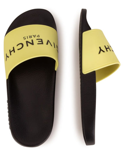 givenchy-Black & Yellow Logo Slippers-h29062-532