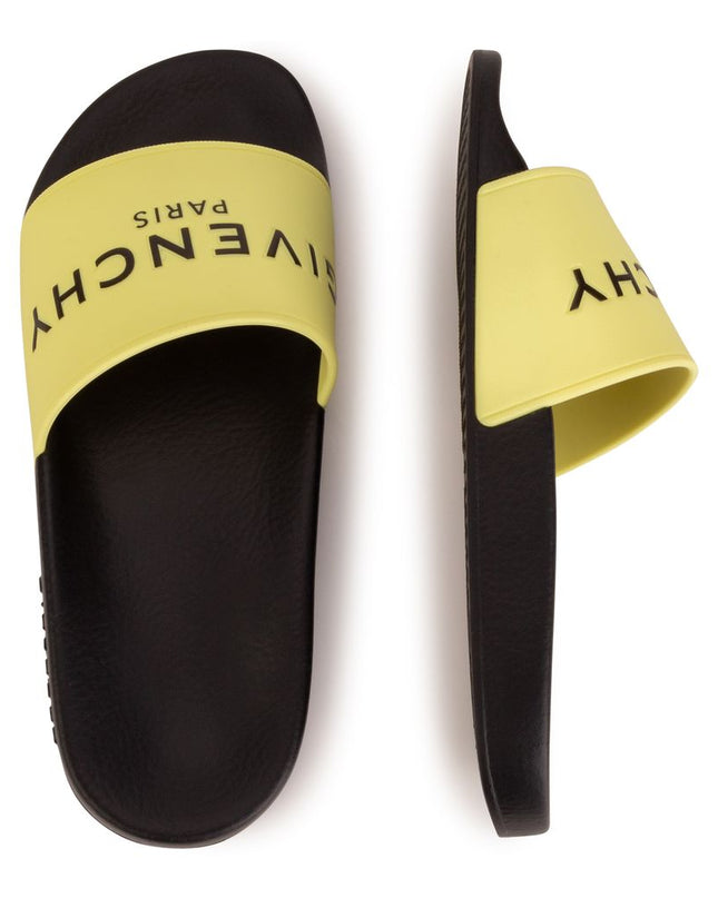 givenchy-Black & Yellow Logo Slippers-h29062-532