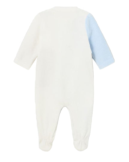 Blue Teddy Graphic Colorblock Babygrow