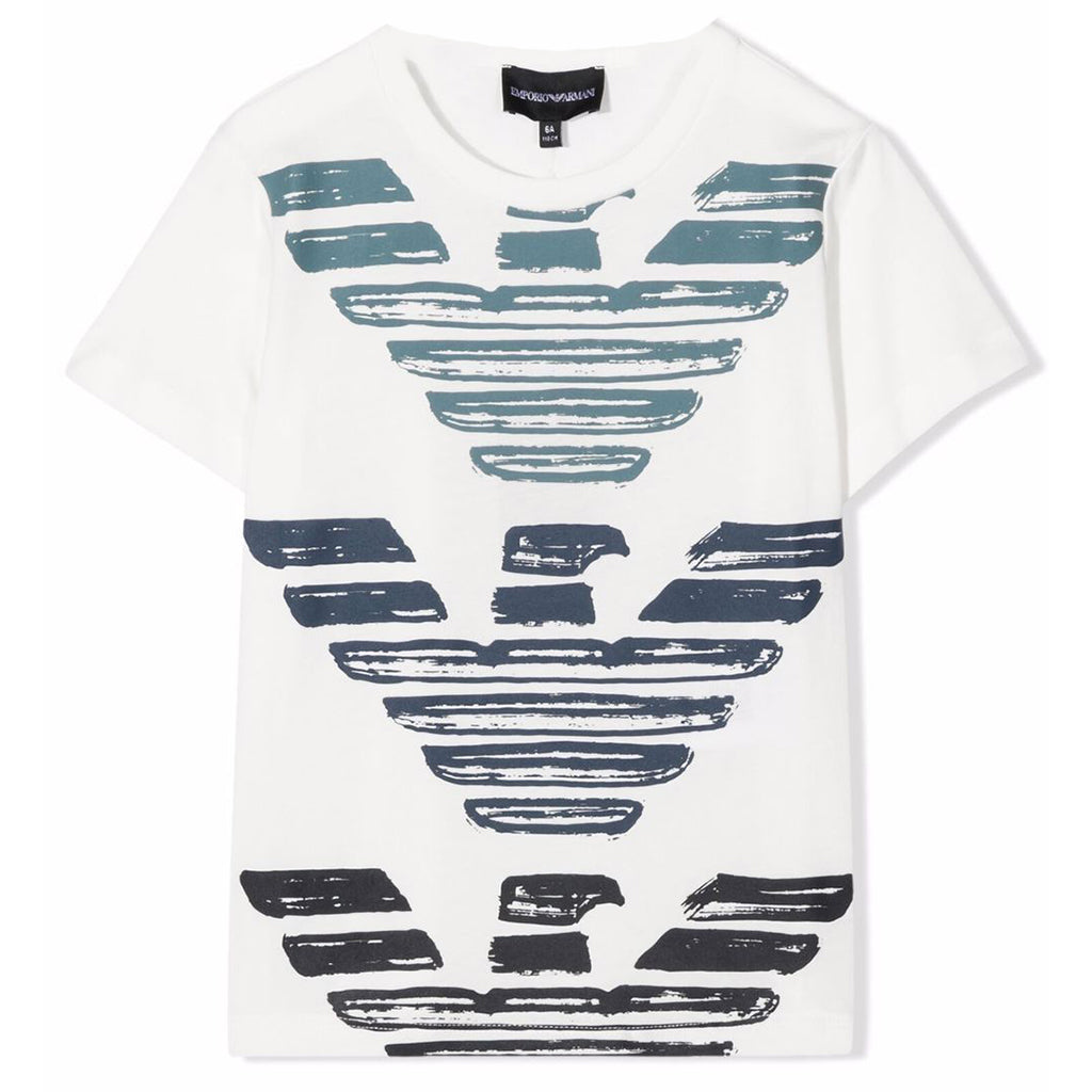 armani-White 3 Eagles T-Shirt-3l4tja-4j54z-0103