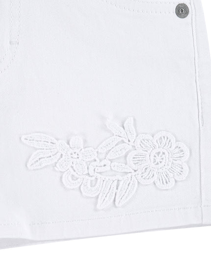 White Soft Denim Kids Shorts