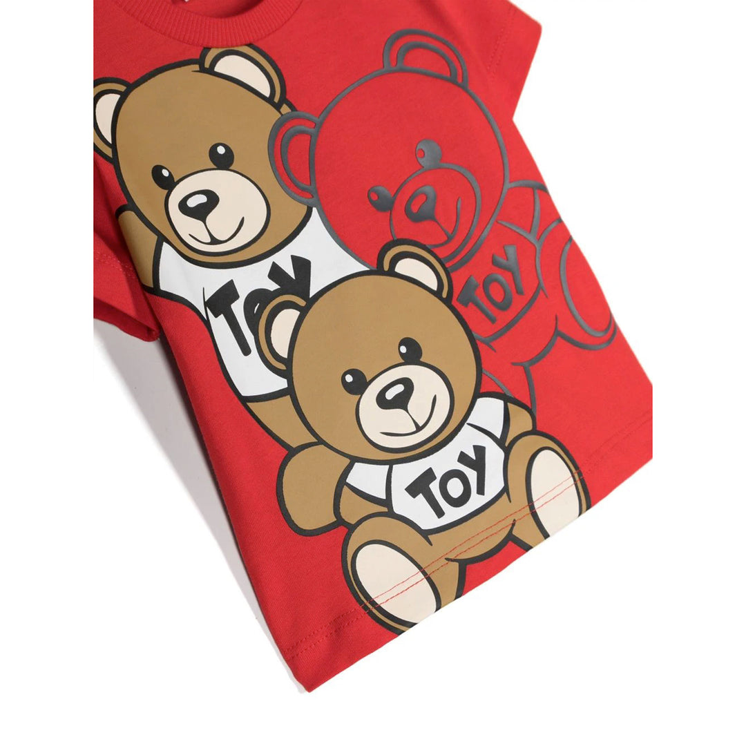 moschino-Red T-Shirt with Maxi Teddy Bears-mpm032-laa20-50109