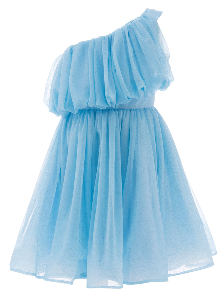 Blue Izorah Off Shoulder Glitter Dress