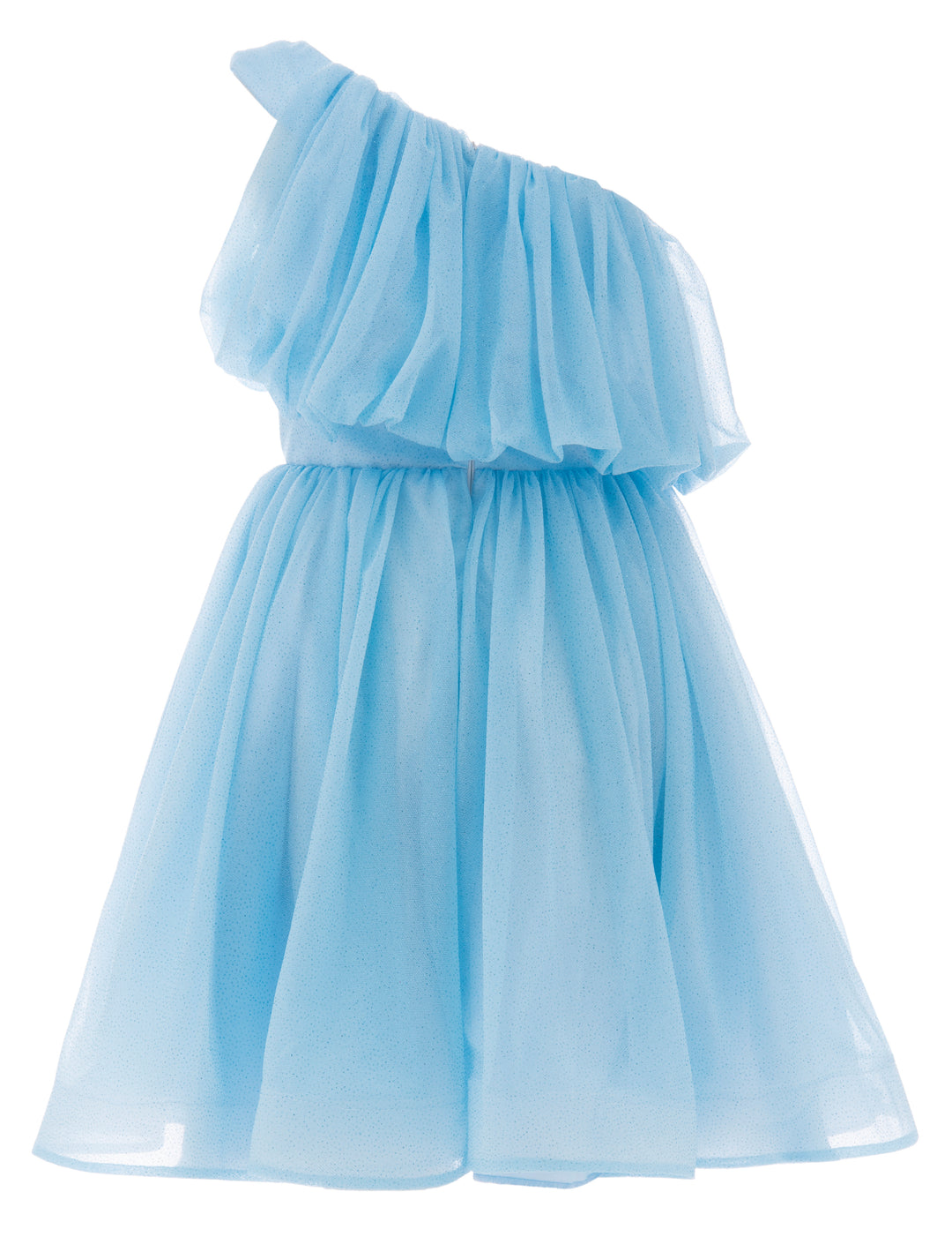 Blue Izorah Off Shoulder Glitter Dress