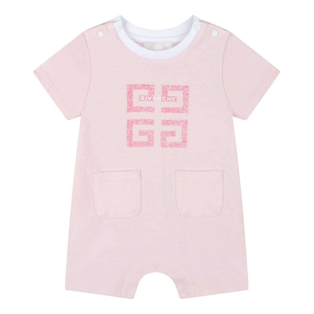 givenchy-Pink Logo Babysuit-h94061-44z