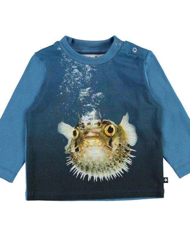 molo-Blue Pufferfish T-Shirt-3w21a409-7514